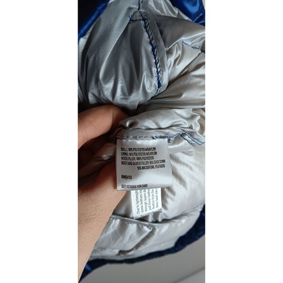 Calvin Klein Packable Lightweight Down Jacket Colbalt Blue Sz XXL Hooded Unisex - Picture 4 of 6